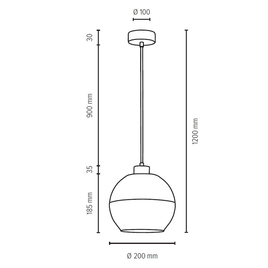Lustra ar auklu ALESSANDRO 1xE27/60W/230V ozols - FSC sertifikāts