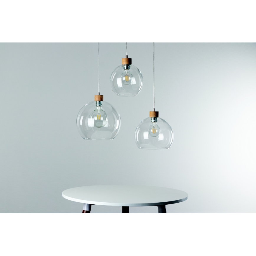 Lustra ar auklu LAGUNA 1xE27/60W/230V ozolkoks - FSC sertifikāts