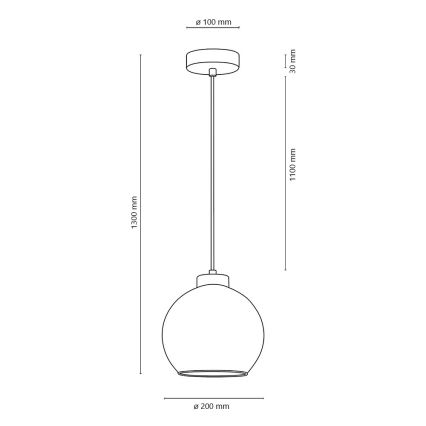 Lustra ar auklu LAGUNA 1xE27/60W/230V ozolkoks - FSC sertifikāts