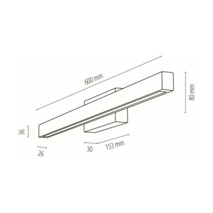 LED Vannas istabas sienas lampa AQUAVIVA LED/9W/230V 60 cm IP44 ozols – FSC sertificēts