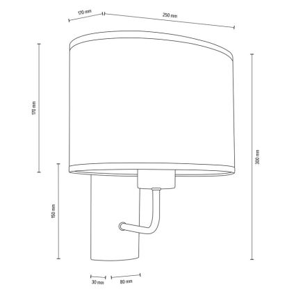 Sienas lampa MERCEDES 1xE27/25W/230V krēmkrāsa/ozols – FSC sertificēts