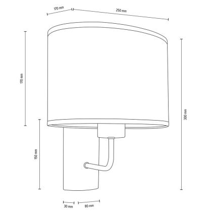 Sienas lampa MERCEDES 1xE27/25W/230V brūna/ozols – FSC sertificēts