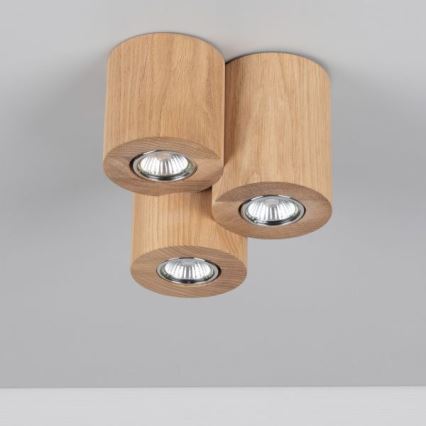 Griestu lampa WOODDREAM 3xGU10/6W/230V ozols - FSC sertifikāts