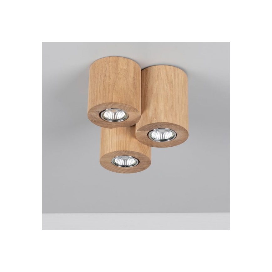 Griestu lampa WOODDREAM 3xGU10/6W/230V ozols - FSC sertifikāts