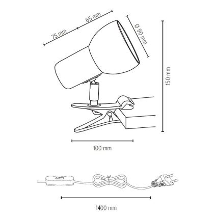 Lampa ar fiksatoru SVENDA 1xE27/60W/230V ozols - FSC sertifikāts