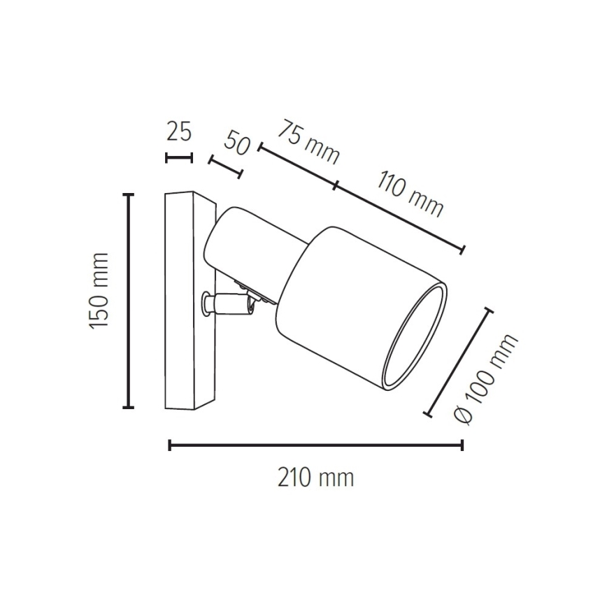 Sienas starmetis TREEHOUSE 1xE27/25W/230V ozols - FSC sertifikāts