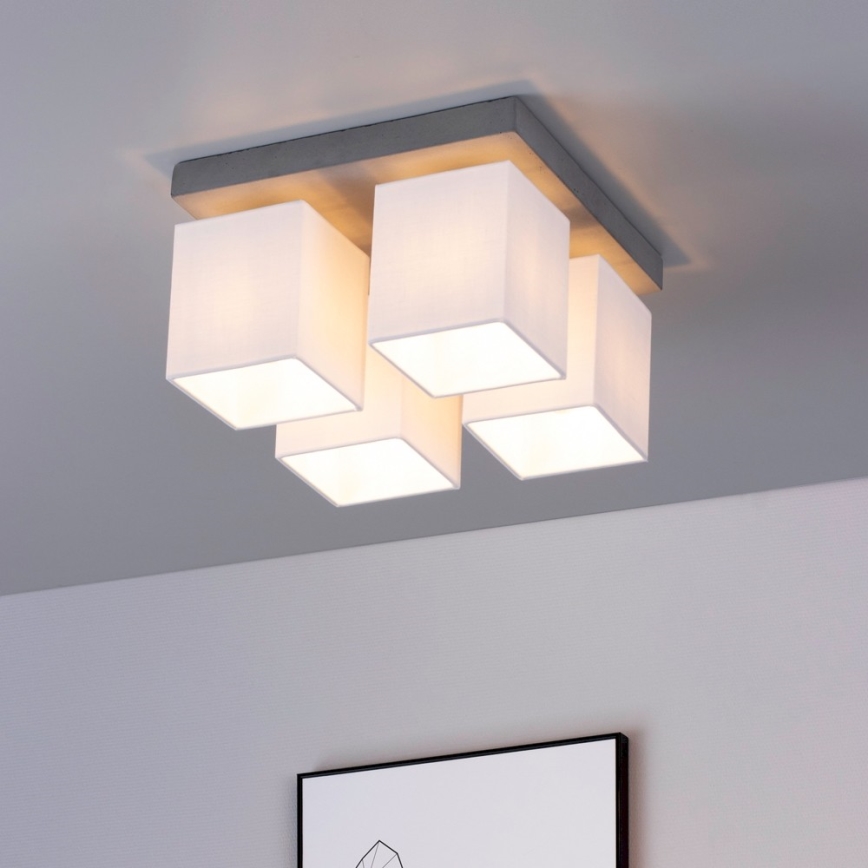 Griestu lampa GREAT 4xE27/25W/230V betons