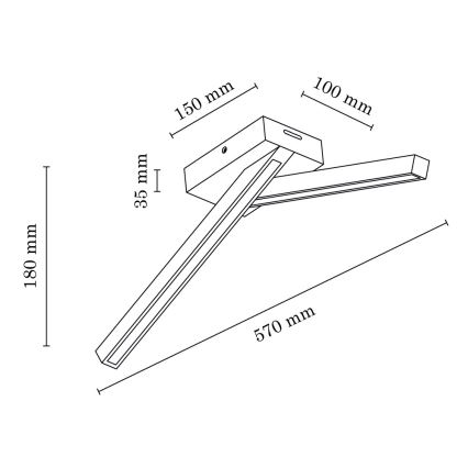 LED Virsapmetuma lustra LINUS 2xLED/4,5W/230V matēts ozols