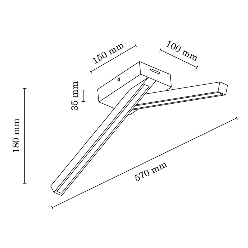 LED Virsapmetuma lustra LINUS 2xLED/4,5W/230V matēts ozols