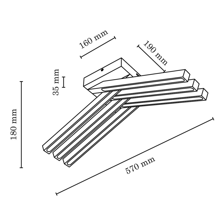 LED virsmas griestu lustra LINUS 6xLED/4,5W/230V matēts ozols