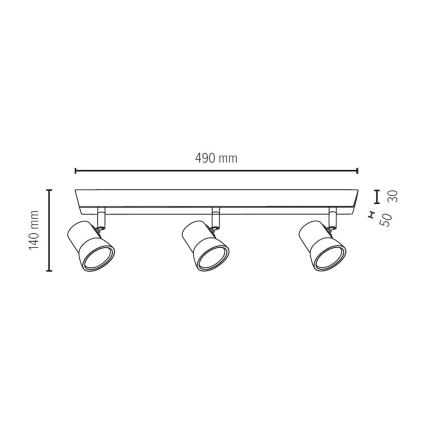 LED Starmetis VENLA 3xGU10/5W/230V ozols - FSC sertifikāts