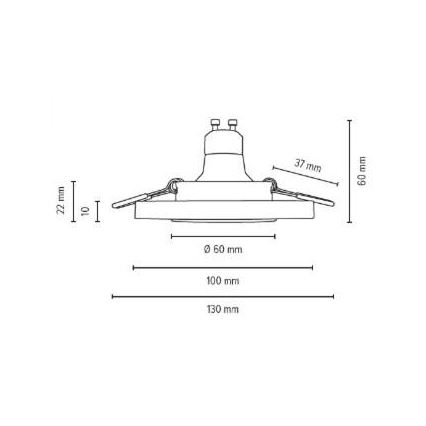 LED Iegremdējama lampa VITAR 1xGU10/5W/230V CRI 90 betons