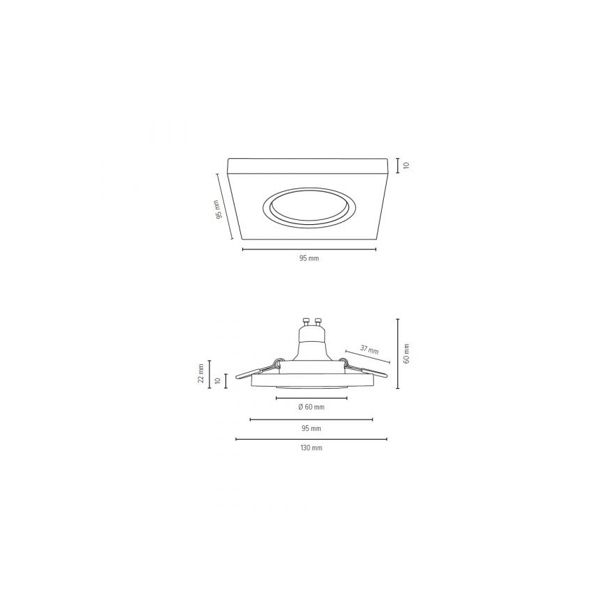 LED Iegremdējama lampa VITAR 1xGU10/5W/230V CRI 90 ozols – FSC sertificēts
