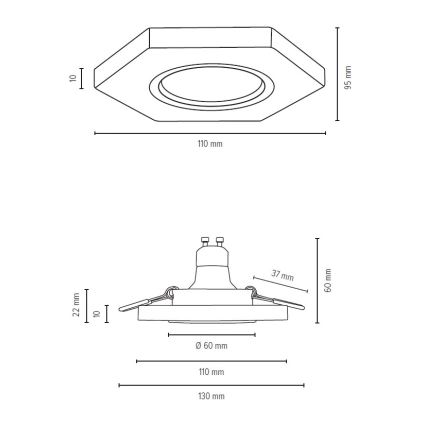 LED Iegremdējama lampa VITAR 1xGU10/5W/230V dižskābardis - FSC sertifikāts