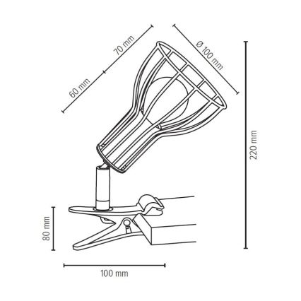 Lampa ar stiprinājumu MEGAN 1xE14/40W/230V - FSC sertifikāts