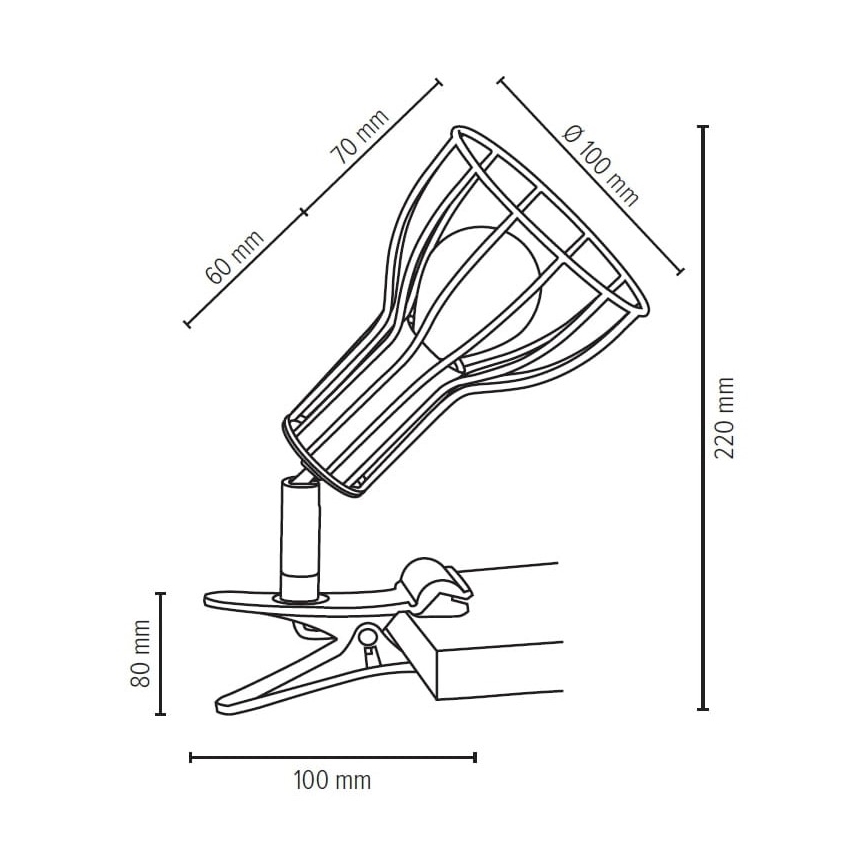 Lampa ar stiprinājumu MEGAN 1xE14/40W/230V