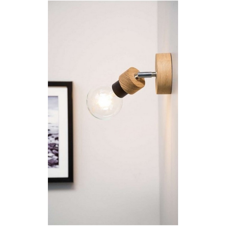 Sienas virziena gaismeklis MARJOLAINE 1xE27/25W/230V ozols