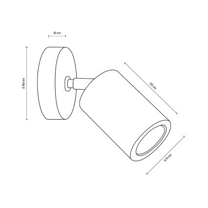 LED Sienas starmetis MATTI 1xGU10/5W/230V ozols