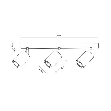 LED Griestu starmetis MATTI 3xGU10/5W/230V ozolkoka - FSC sertifikāts