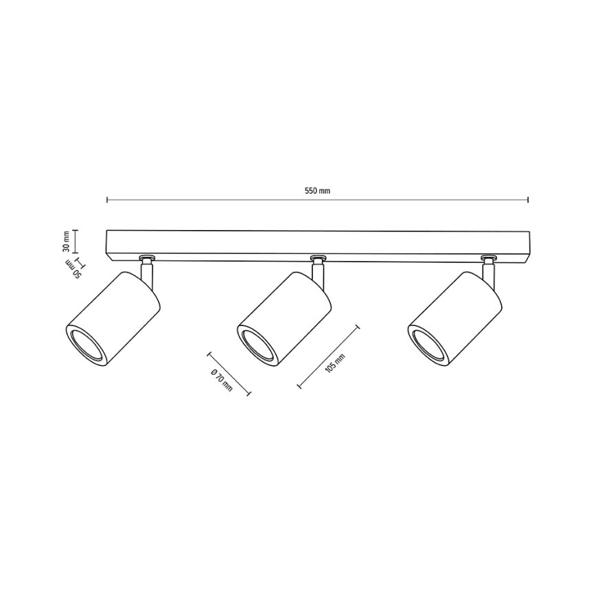 LED Griestu starmetis MATTI 3xGU10/5W/230V ozolkoka - FSC sertifikāts