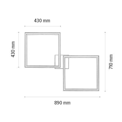 LED Aptumšojama griestu lampa RAMME 2xLED/24W/230V, ozolkoks – FSC sertificēts