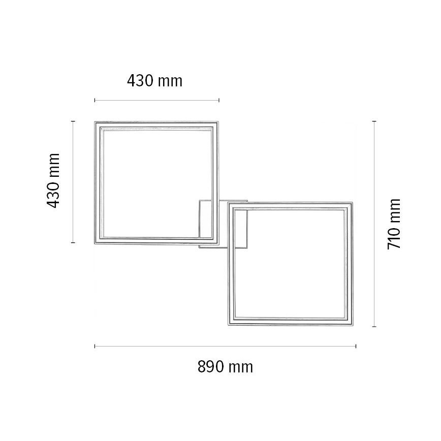 LED Aptumšojama griestu lampa RAMME 2xLED/24W/230V, ozolkoks – FSC sertificēts