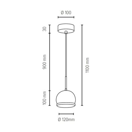 LED Lustra ar auklu BALL WOOD 1xGU10/5W/230V matēts ozolkoks - FSC sertifikāts