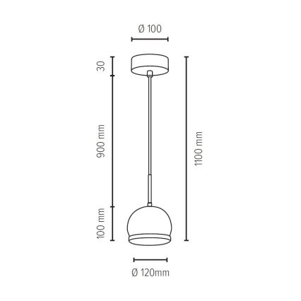 LED Lustra ar auklu BALL WOOD 1xGU10/5W/230V matēts ozols - FSC sertifikāts