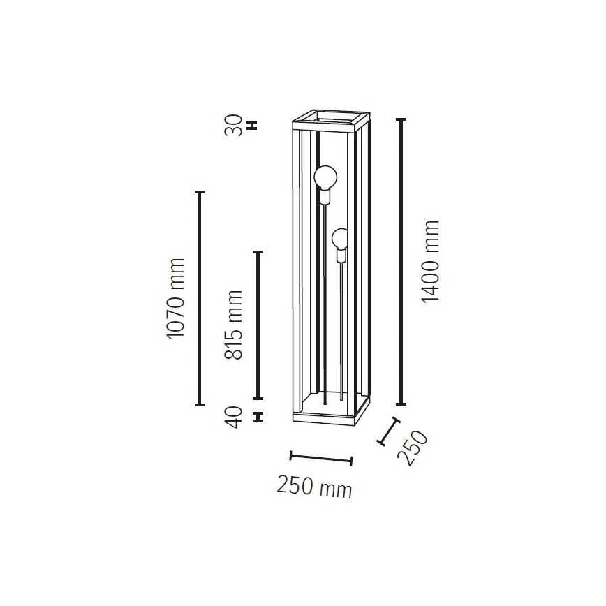 Grīdas stāvlampa KAGO 2xE27/60W/230V matēts ozolkoks - FSC sertifikāts