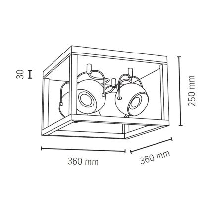LED Griestu lampa ROY 4xGU10/5W/230V matēts ozolkoks - FSC sertifikāts