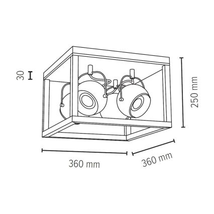 LED Griestu lampa ROY 4xGU10/5W/230V matēts ozolkoks - FSC sertifikāts