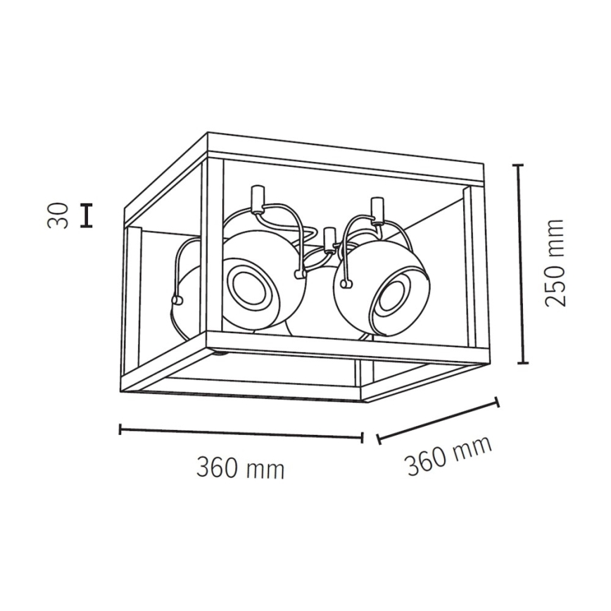 LED Griestu lampa ROY 4xGU10/5W/230V matēts ozolkoks - FSC sertifikāts