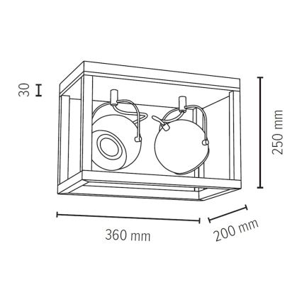 LED Griestu lampa ROY 2xGU10/5W/230V matēts ozols