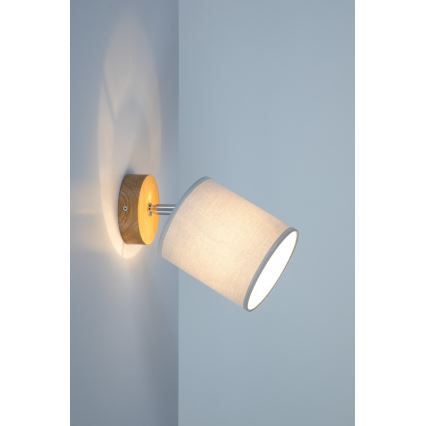 Sienas virziena gaismeklis APRILLIA 1xE27/25W/230V, pelēkā ozola