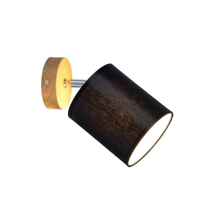 Sienas punktveida gaismeklis APRILLIA 1xE27/25W/230V, ozola krāsā / melns