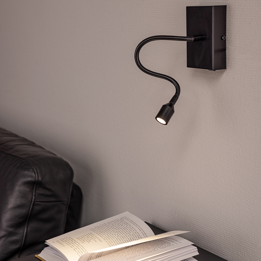 LED Sienas lampa LECTOR LED/2,5W/230V melna