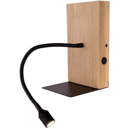 LED sienas gaismeklis LECTOR LED/2,5W/230V USB ozols