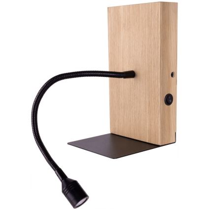 LED sienas gaismeklis LECTOR LED/2,5W/230V USB ozols