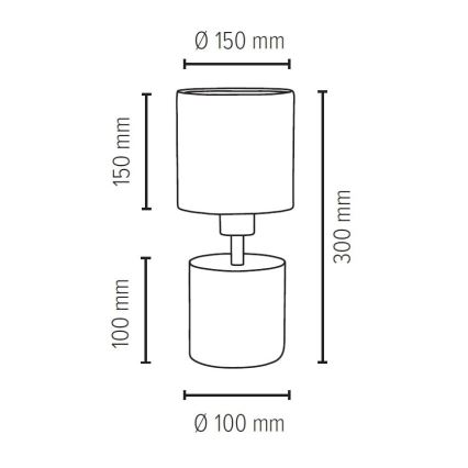 Galda lampa STRONG ROUND 1xE27/25W/230V betons - FSC sertifikāts