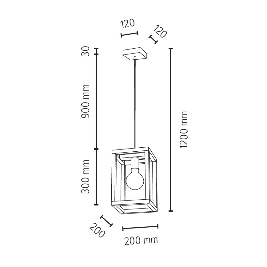 Lustra ar auklu KAGO 1xE27/60W/230V matēts ozols