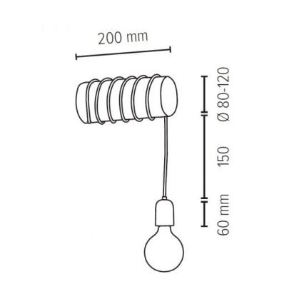 Sienas lampa TRABO 1xE27/60W/230V priede - FSC sertifikāts