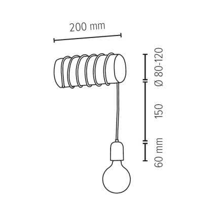 Sienas lampa TRABO 1xE27/25W/230V priede - FSC sertifikāts
