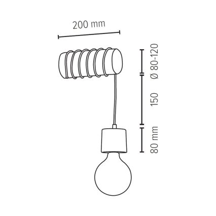 Sienas lampa TRABO 1xE27/60W/230V priede - FSC sertifikāts