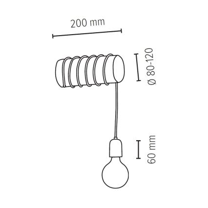 Sienas lampa TRABO 1xE27/25W/230V priede - FSC sertifikāts