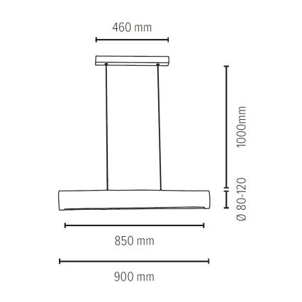 LED Aptumšojama lustra ar auklu LUCAS LED/25,5W/230V priede