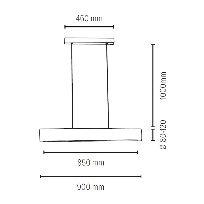 LED Aptumšojama lustra ar auklu LUCAS LED/25,5W/230V priede