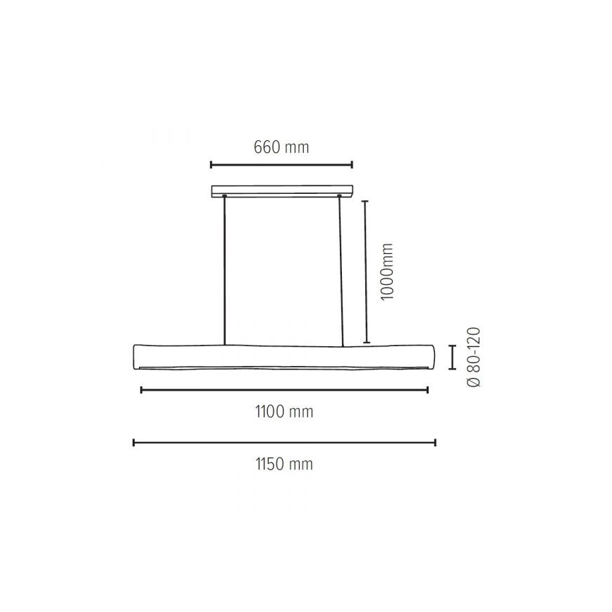 LED Aptumšojama lustra ar auklu LUCAS LED/33W/230V priede - FSC sertifikāts