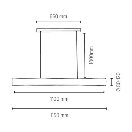 LED Aptumšojama lustra ar auklu LUCAS LED/33W/230V priede - FSC sertifikāts