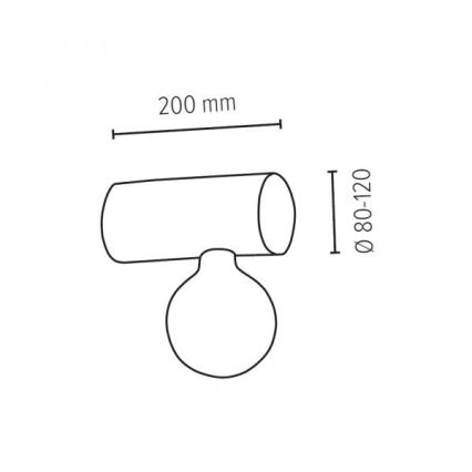 Sienas lampa TRABO 1xE27/25W/230V priede