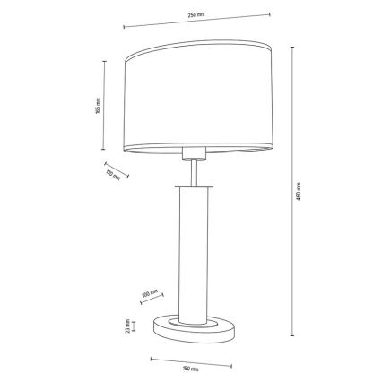 Galda lampa MERCEDES 1xE27/40W/230V 46 cm krēmkrāsa/ozols – FSC sertificēts